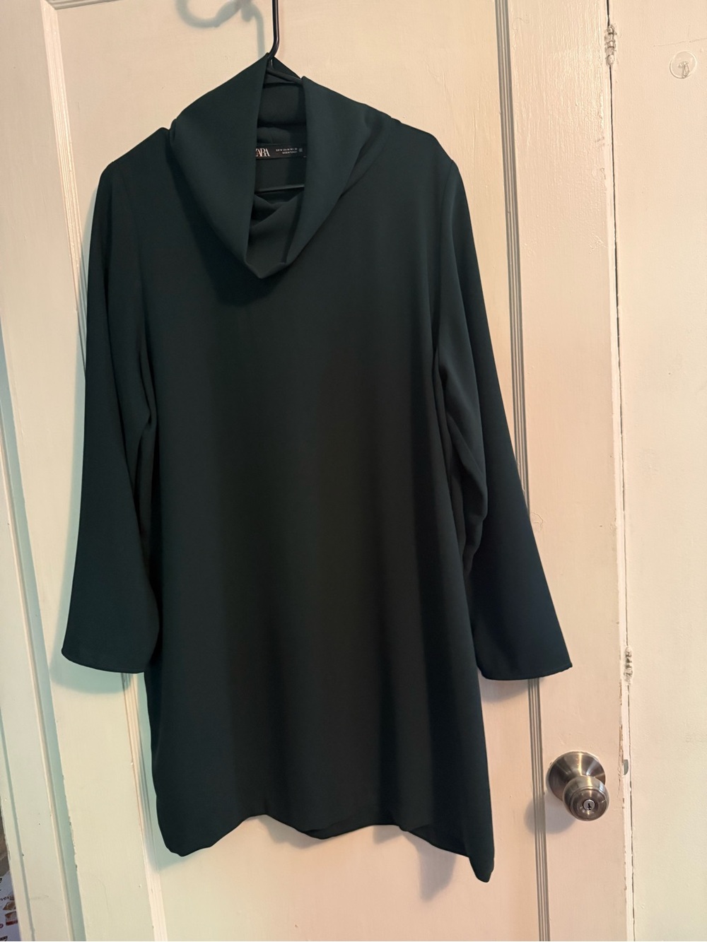 Zara Forest Green Draped Blouse